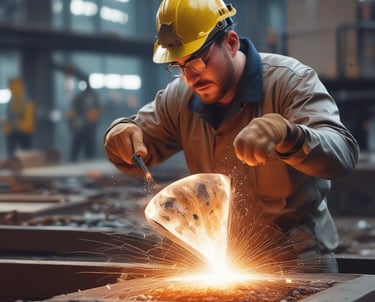 A modern steel warehouse showcasing various steel materials.