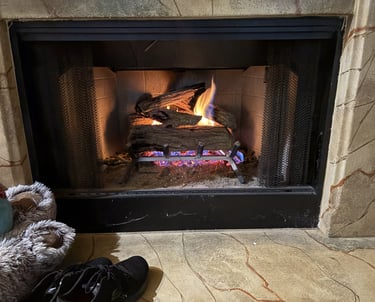 shoes by the fire; everything wisely in it’s place..