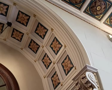 Techo del Consultado de Italia en Rosario restaurado por Almapiedra.