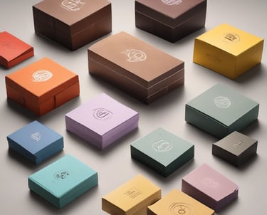 three brown boxes sitting on top of a yellow surface