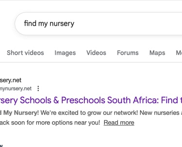 find my nursery google search