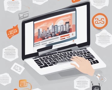 A sleek laptop screen displaying a clean, modern website design in progress.