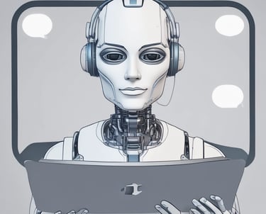 A friendly AI chatbot interface on a smartphone screen engaging with a user.