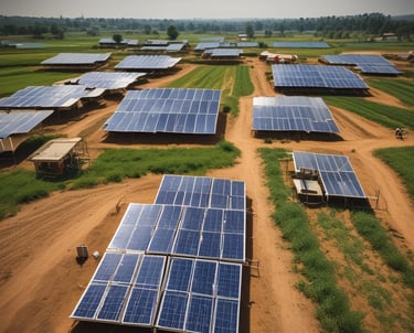 Volunteers planting young trees in a lush green forest area.