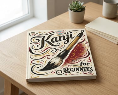 a book with a brush and a book on a table