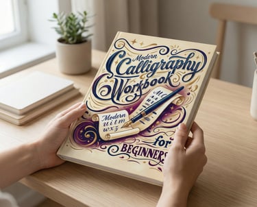 a person holding a book with a pen and a pen