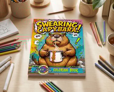 a book with a bear and a cup of coffee