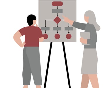 Consultores fiscales de RGR analizando estrategia y planificación financiera en sesión de trabajo. 