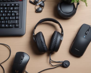 Close-up of a technician repairing a sleek black laptop inside a modern shop.