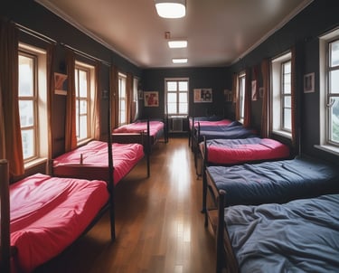 Students relaxing in the HKU dormitory common area during summer camp.