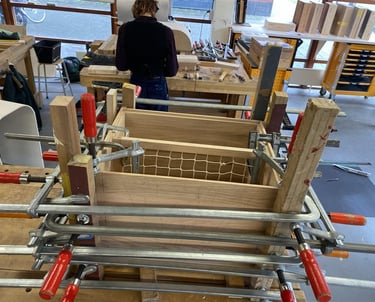 Het kaste in ontwikkeling in de werkplaats op mijn school HMC