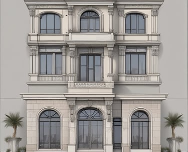 A detailed architectural blueprint spread out on a table with measuring tools.