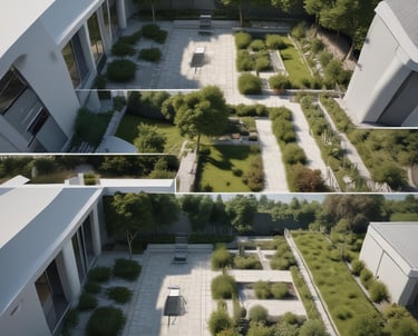 A detailed architectural blueprint spread out on a table with measuring tools.