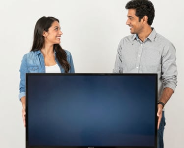 A cozy home setting with a family happily engaging in activities together.