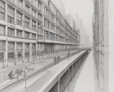 A detailed blueprint spread across a table with hands pointing and discussing plans.