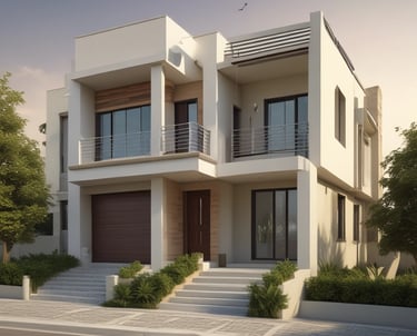 A happy family standing in front of their new home with keys in hand.