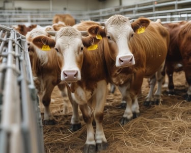 A small business owner smiling while sharing product links on a smartphone, surrounded by satisfied customers.