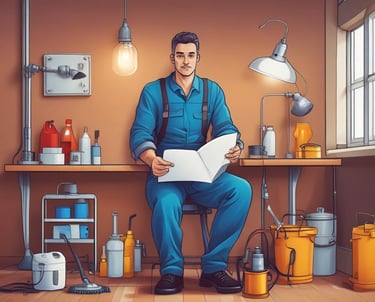 A friendly handyman fixing a door lock in a modern residential building.