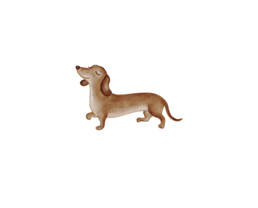 Cartoon dachshund walking proudly.