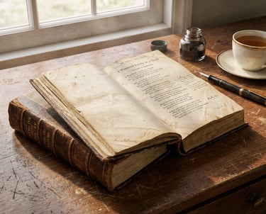 A worn book of poetry with marginal notes