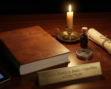 a tablet with a candle and a book