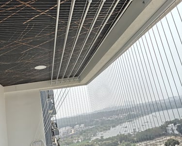 Cloth hangers installation in Hyderabad by anikeshava safety nets