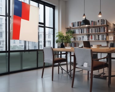 Office building exterior of KPMG with employees entering.