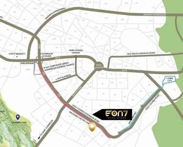 google map image of sector 62 eon7 developer project 