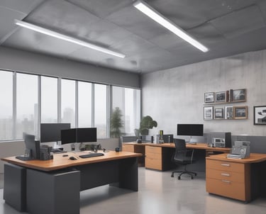 A creative workspace with a laptop displaying a website design, surrounded by sketches and color swatches.