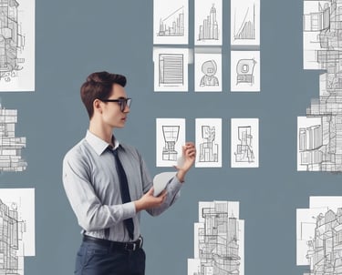 A focused accountant reviewing detailed financial reports at a tidy desk.