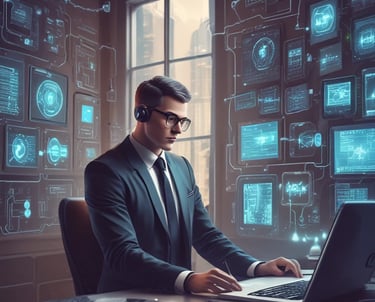 A friendly AI chatbot interface on a smartphone screen.