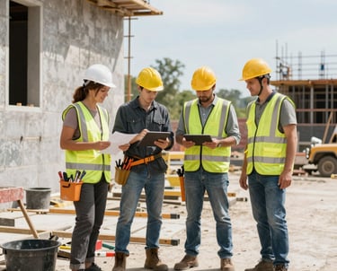 Close-up of high-grade roofing shingles stacked neatly on a construction site.