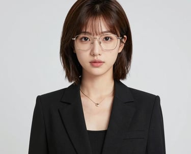 woman in black blazer with brown hair