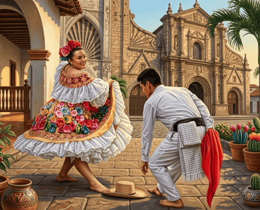 El baile del Sanjuanero Huilense en Bambuhuila