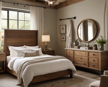 A neatly arranged home interior with stylish furniture and decor.