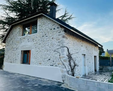 a house with a tree in the background