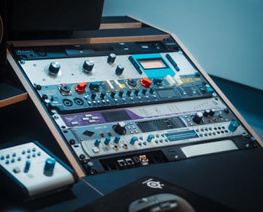 Session de mastering audio en studio professionnel