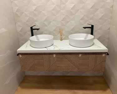 instalación de mueble de baño moderno