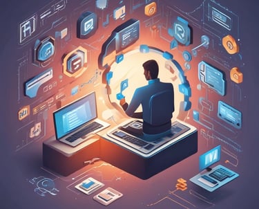 Robotic arm assembling smart devices in advanced manufacturing setting.