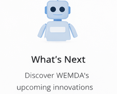 Robot icon representing upcoming innovations and future projects