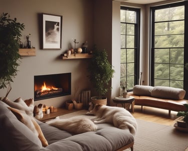 A modern laptop screen showcasing a navy blue and electric blue themed website layout.