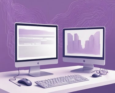 Developer coding on multiple screens showing front-end and back-end code.