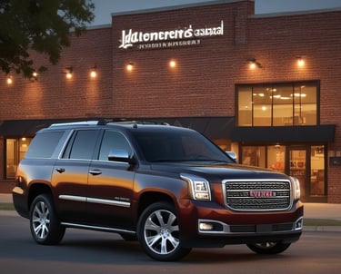 A couple stepping out of a luxury car under soft evening lights, ready for a date night.