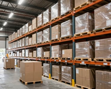 A team collaborating around a logistics planning table with charts and laptops.
