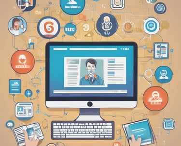 Icon showing a pencil and paper symbolizing creative content creation.