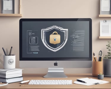 A welcoming office scene where a lawyer is advising a client about immigration paperwork.