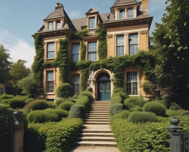 A tidy living room being carefully cleared by a couple with gloves and boxes.