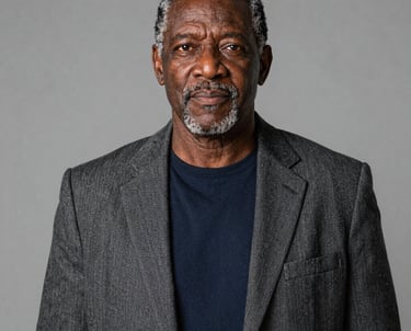 man standing near white wall