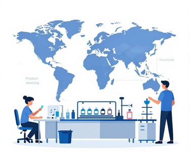 A vibrant photo of a skilled worker inspecting products in a factory setting.