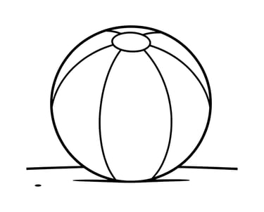 A simple beach ball coloring page for kids as part of fun summer printables.